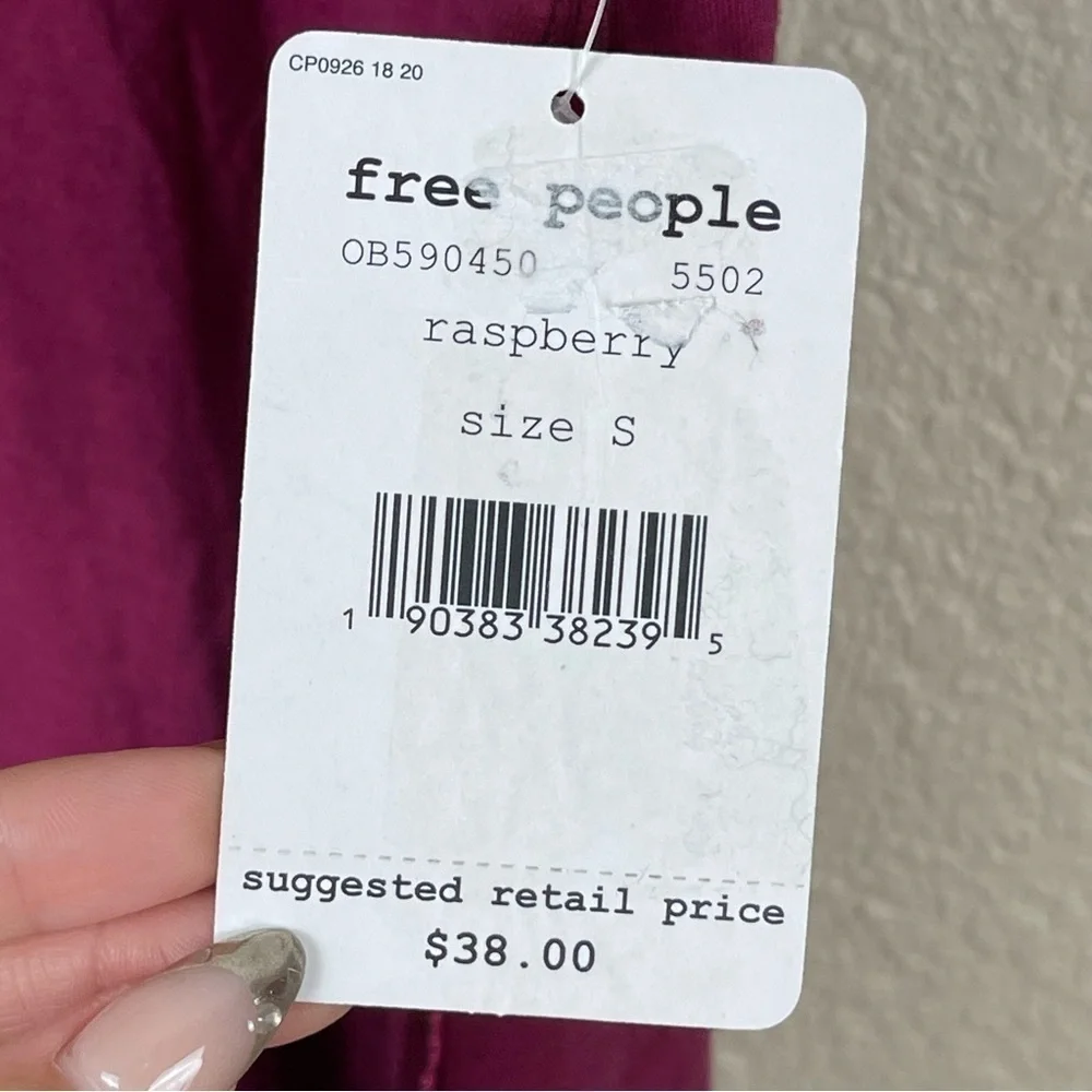 Free People Amelia Y-Strap Raspberry Sleeveless‎ Racerback Tank Top Sz Small Wmn